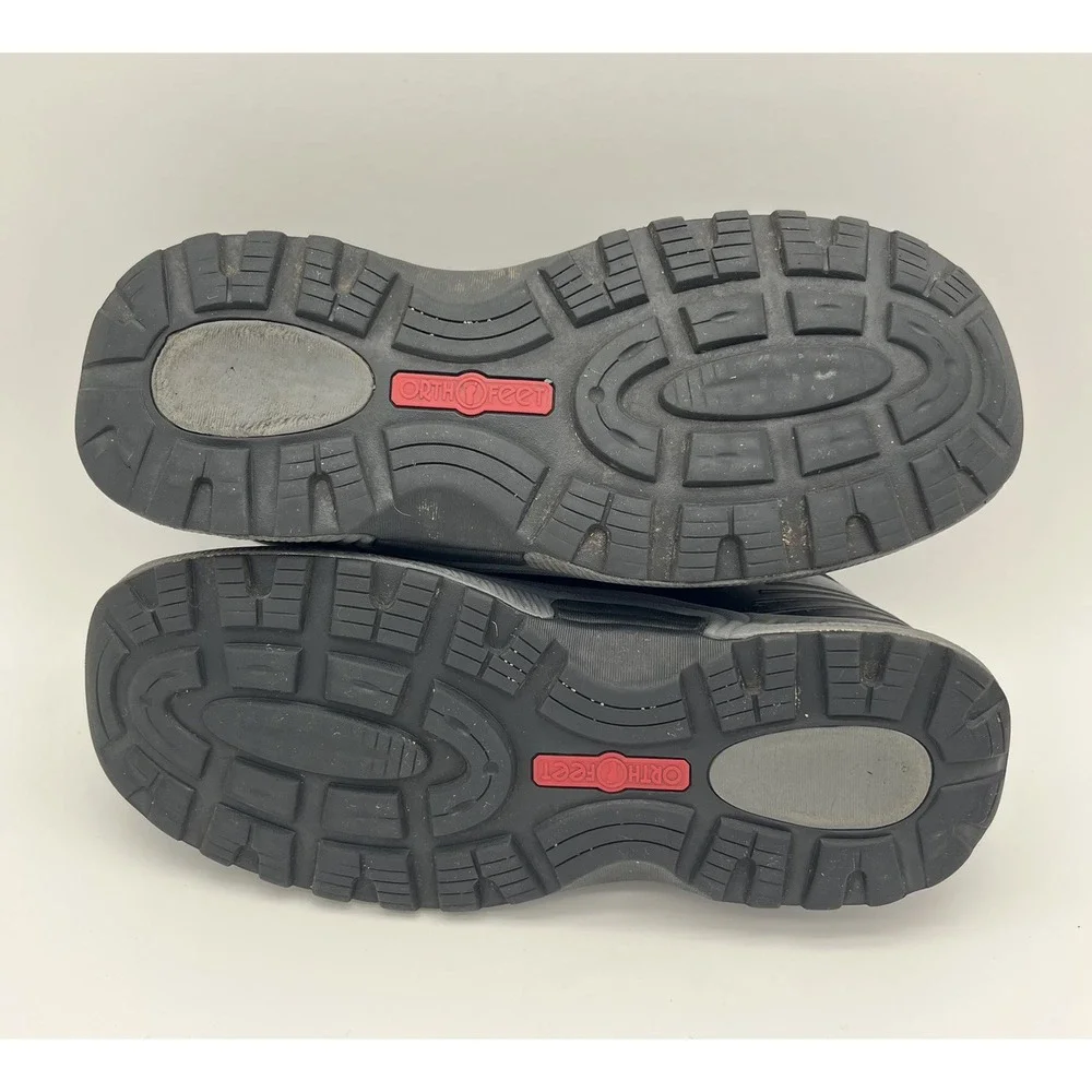OrthoFeet Bristol Shoes Black All Terrain Walking Lugged-Women's Size 9 Wide